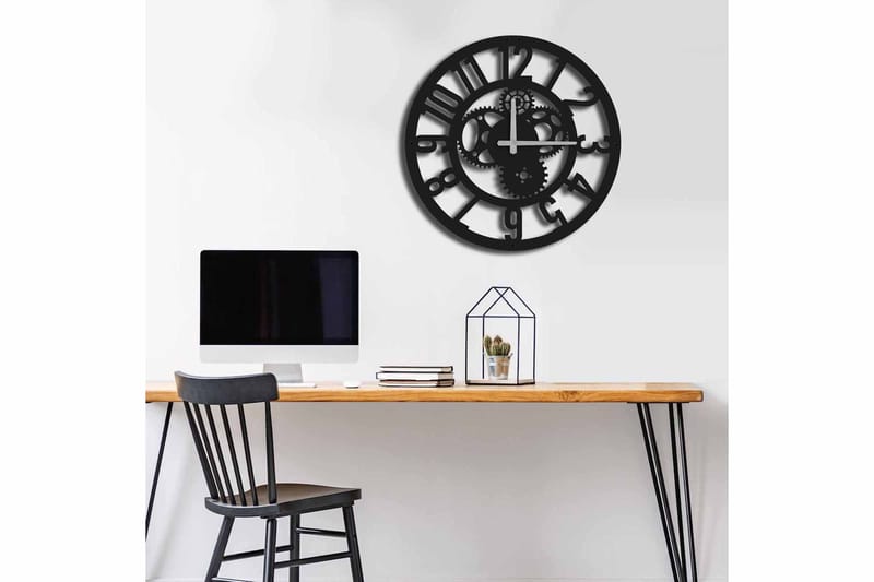 Seinäkello Mokshan 49x49 cm - Metalli/Musta - Sisustustuotteet - Seinäkoristeet - Kellot