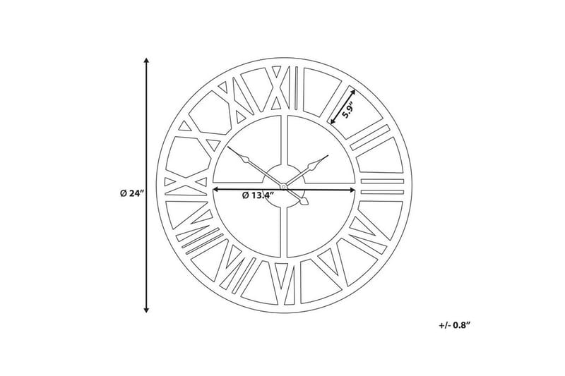 Seinäkello Nottwil 61 cm - Kulta - Sisustustuotteet - Seinäkoristeet - Kellot