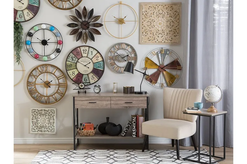 Seinäkello Nottwil 61 cm - Kulta - Sisustustuotteet - Seinäkoristeet - Kellot