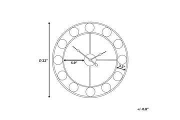 Seinäkello Reiden 56 cm - Sisustustuotteet - Seinäkoristeet - Kellot