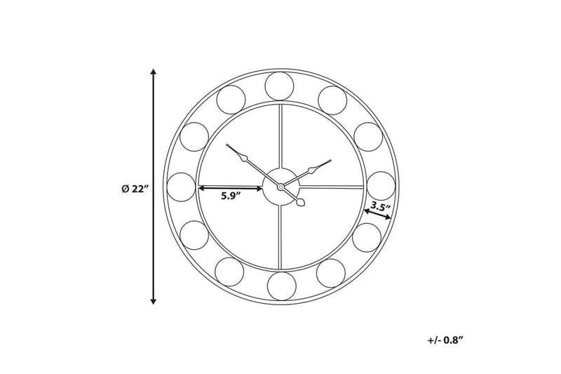 Seinäkello Reiden 56 cm - Sisustustuotteet - Seinäkoristeet - Kellot