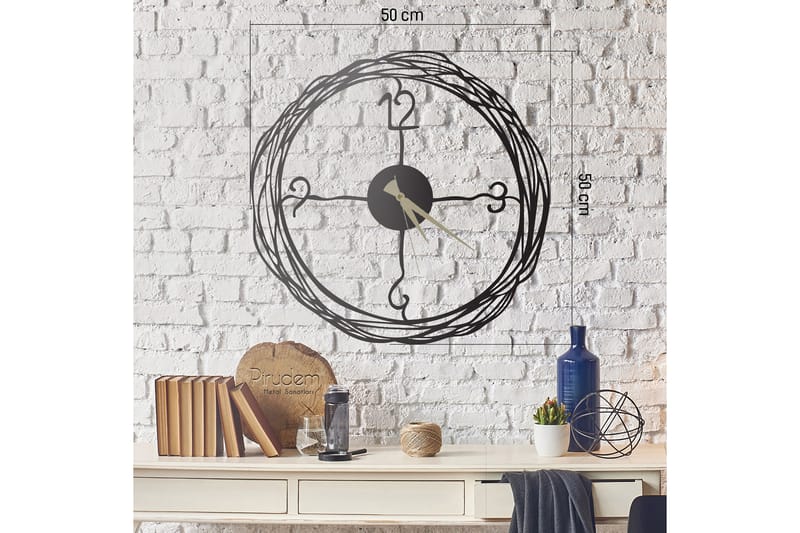 Seinäkello Salemal 50x50 cm - Metalli/Musta - Sisustustuotteet - Seinäkoristeet - Kellot