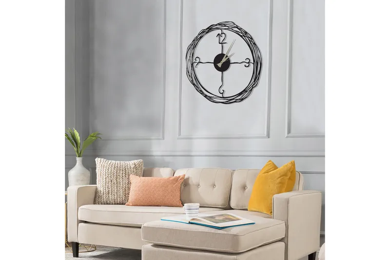Seinäkello Salemal 50x50 cm - Metalli/Musta - Sisustustuotteet - Seinäkoristeet - Kellot
