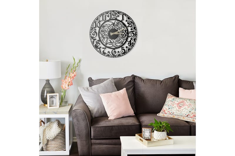 Seinäkello Salemal 50x50 cm - Metalli/Musta - Sisustustuotteet - Seinäkoristeet - Kellot