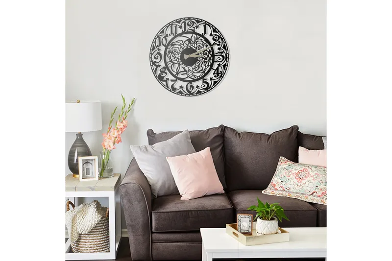 Seinäkello Salemal 50x50 cm - Metalli/Musta - Sisustustuotteet - Seinäkoristeet - Kellot