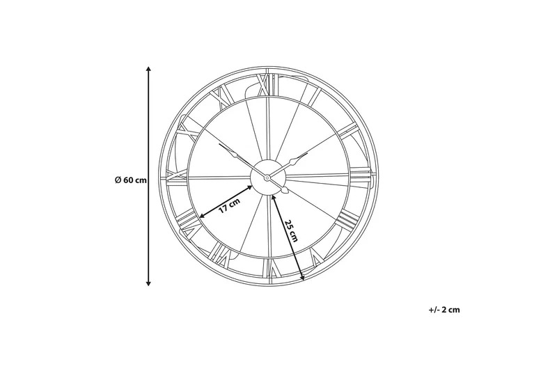 Seinäkello Wikon 60 cm - Monivärinen - Sisustustuotteet - Seinäkoristeet - Kellot