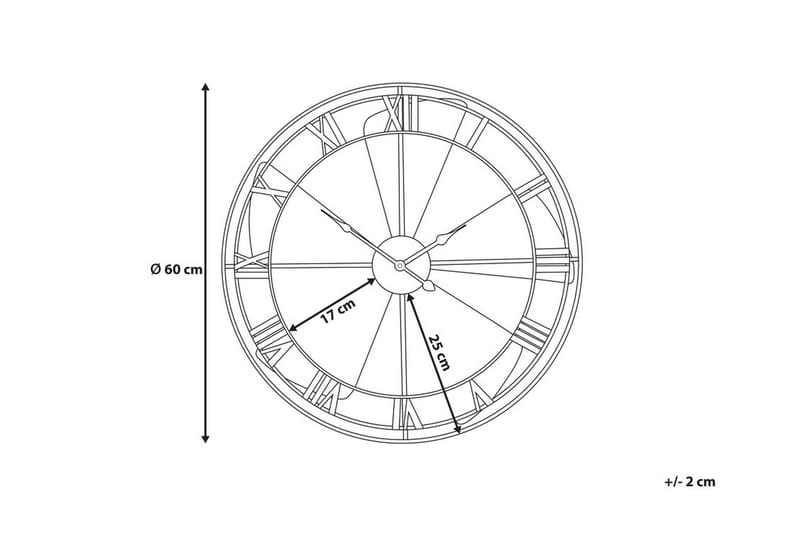 Seinäkello Wikon 60 cm - Monivärinen - Sisustustuotteet - Seinäkoristeet - Kellot