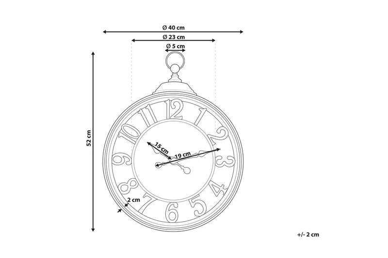 Väggklocka Beliani Alcoba Brown - Sisustustuotteet - Seinäkoristeet - Kellot - Seinäkellon koneisto