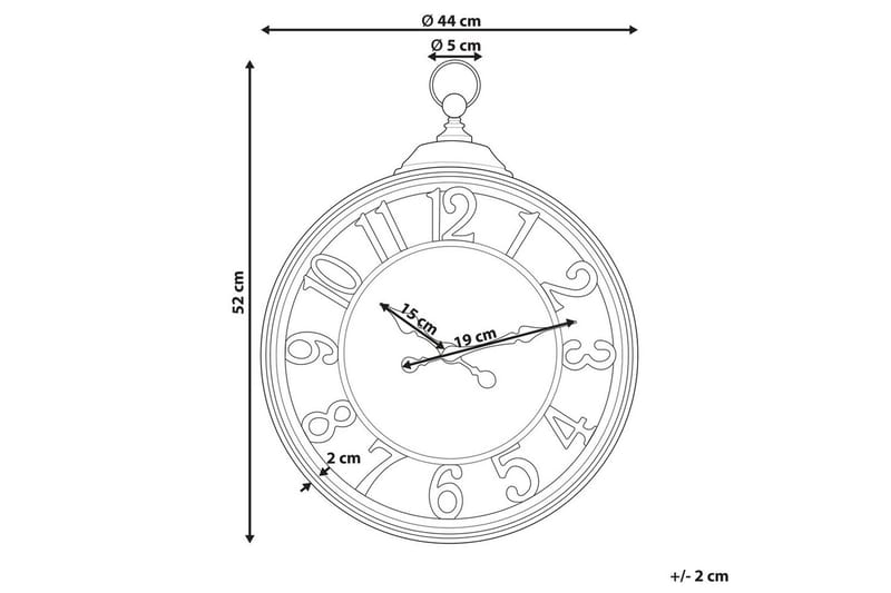 Väggklocka Beliani Alloza Black||Copper - Sisustustuotteet - Seinäkoristeet - Kellot - Seinäkellon koneisto
