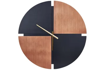Väggklocka Beliani Aramon Light colored wood||Black - Sisustustuotteet - Seinäkoristeet - Kellot - Seinäkellon koneisto