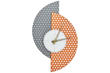Väggklocka Beliani Chalais Grey||Orange||White||GOLD - Sisustustuotteet - Seinäkoristeet - Kellot - Seinäkellon koneisto