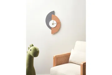Väggklocka Beliani Chalais Grey||Orange||White||GOLD - Sisustustuotteet - Seinäkoristeet - Kellot - Seinäkellon koneisto