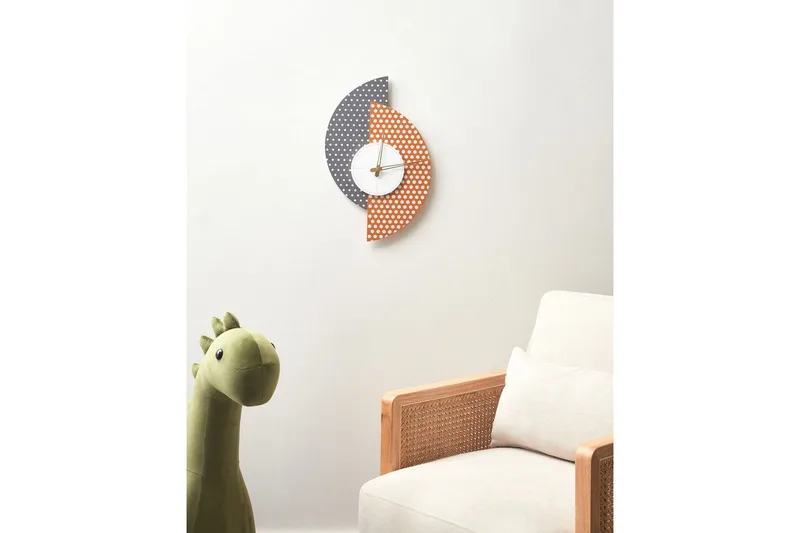 Väggklocka Beliani Chalais Grey||Orange||White||GOLD - Sisustustuotteet - Seinäkoristeet - Kellot - Seinäkellon koneisto