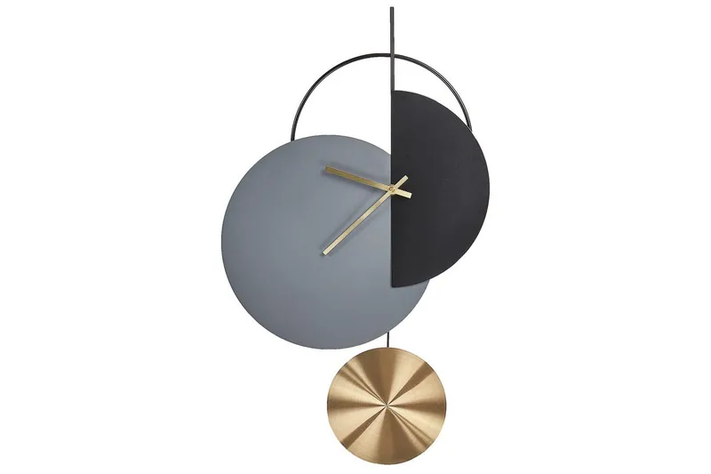 Väggklocka Beliani Nendaz Graphite grey||GOLD||Black