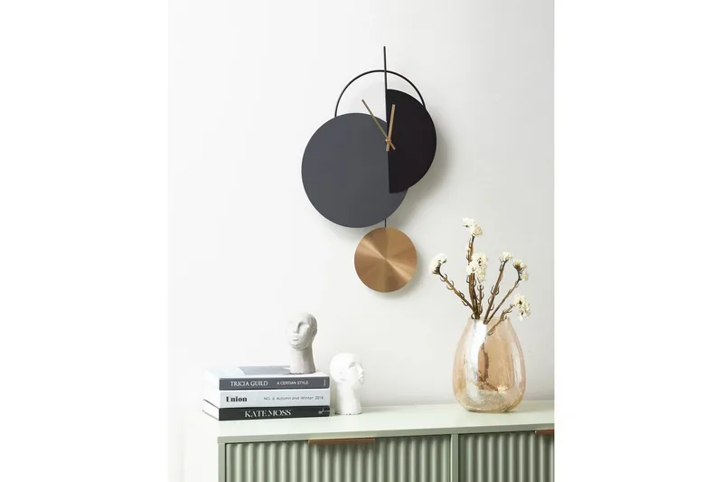 Väggklocka Beliani Nendaz Graphite grey||GOLD||Black - Sisustustuotteet - Seinäkoristeet - Kellot - Seinäkellon koneisto