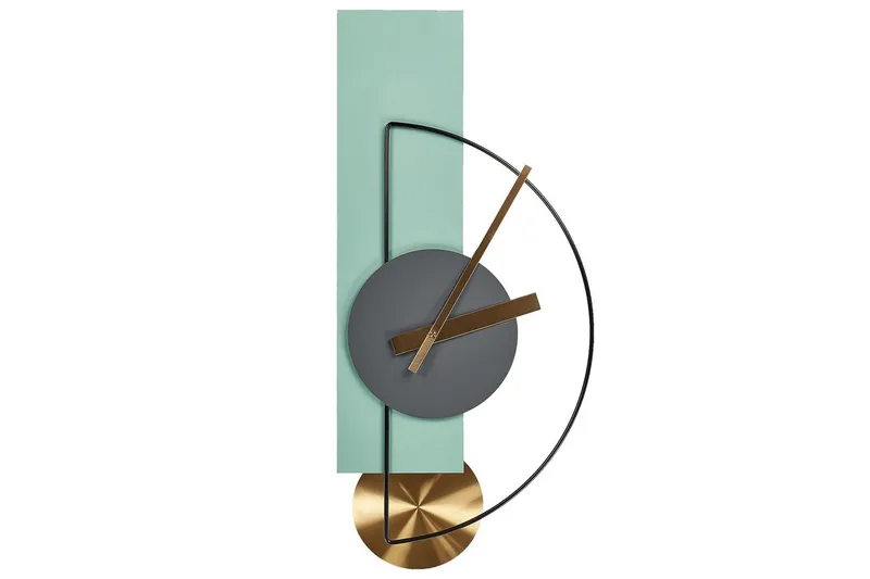Väggklocka Grön, Guld, Grå, undefined