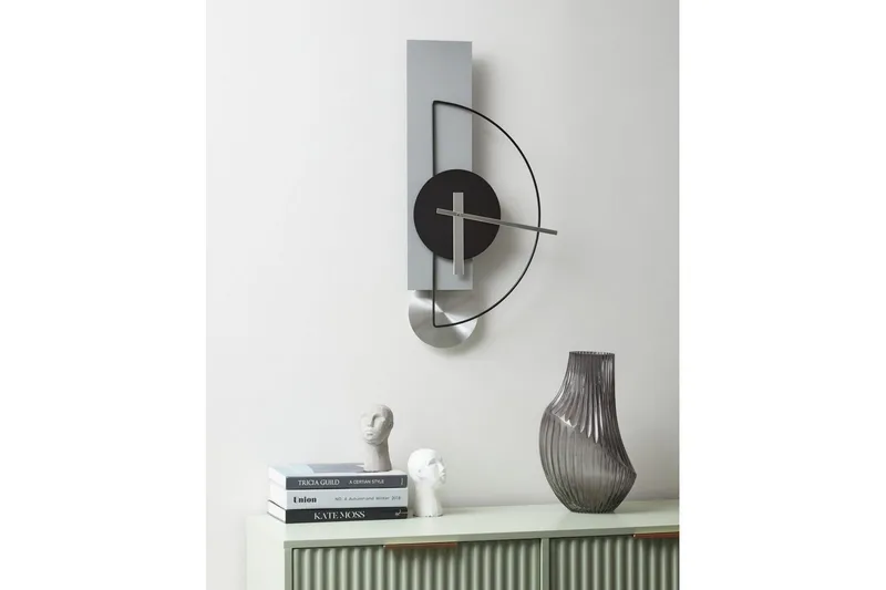 Väggklocka Light grey||Black||Silver - Sisustustuotteet - Seinäkoristeet - Kellot - Seinäkellon koneisto