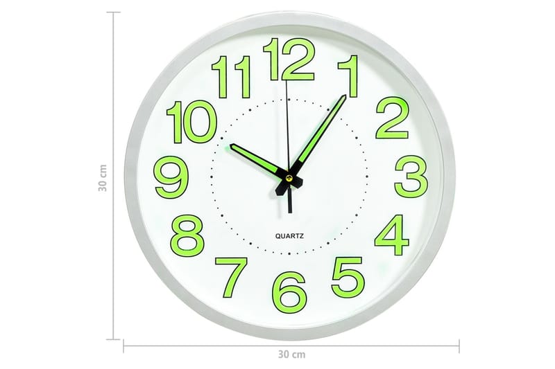 Valaiseva seinäkello valkoinen 30 cm - Valkoinen - Sisustustuotteet - Seinäkoristeet - Kellot