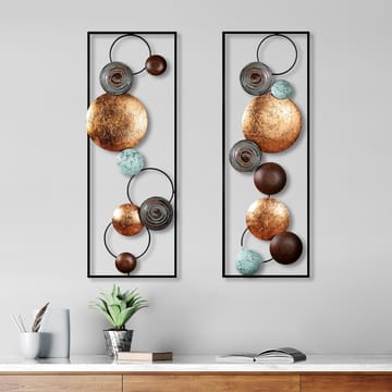 Koristeellinen metallinen seinäkoriste Wallxpert Meldon (32 x 90 x 4 cm) - Sisustustuotteet - Seinäkoristeet - Seinätarrat