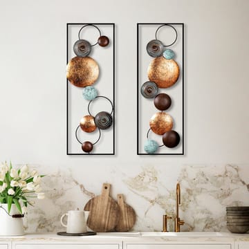 Koristeellinen metallinen seinäkoriste Wallxpert Meldon (32 x 90 x 4 cm) - Sisustustuotteet - Seinäkoristeet - Seinätarrat