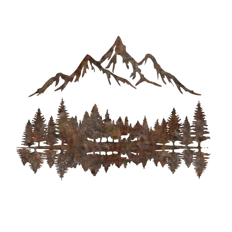 Koristeellinen metallinen seinäkoriste Wallxpert Rusty Landscape V2 (51 x 70 cm), undefined