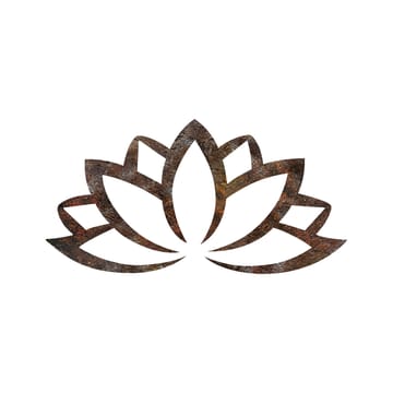 Koristeellinen metallinen seinäkoriste Wallxpert Rusty Lotus (35 x 60 cm) - Ruskea - Sisustustuotteet - Seinäkoristeet - Seinätarrat