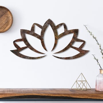 Koristeellinen metallinen seinäkoriste Wallxpert Rusty Lotus (35 x 60 cm) - Ruskea - Sisustustuotteet - Seinäkoristeet - Seinätarrat