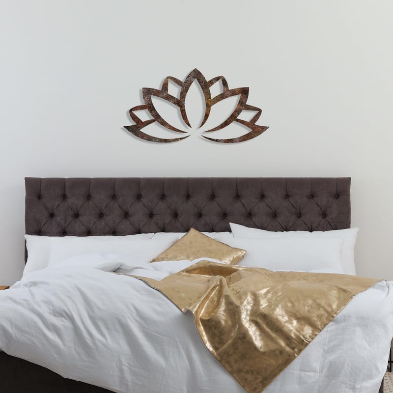 Koristeellinen metallinen seinäkoriste Wallxpert Rusty Lotus (35 x 60 cm) - Ruskea - Sisustustuotteet - Seinäkoristeet - Seinätarrat
