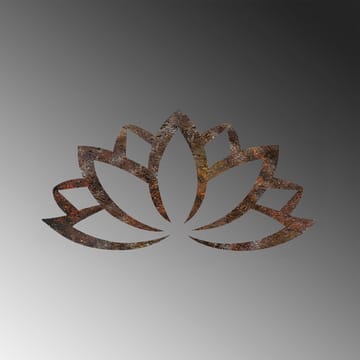 Koristeellinen metallinen seinäkoriste Wallxpert Rusty Lotus (35 x 60 cm) - Ruskea - Sisustustuotteet - Seinäkoristeet - Seinätarrat