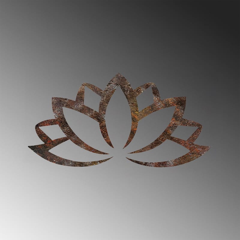 Koristeellinen metallinen seinäkoriste Wallxpert Rusty Lotus (35 x 60 cm) - Ruskea - Sisustustuotteet - Seinäkoristeet - Seinätarrat