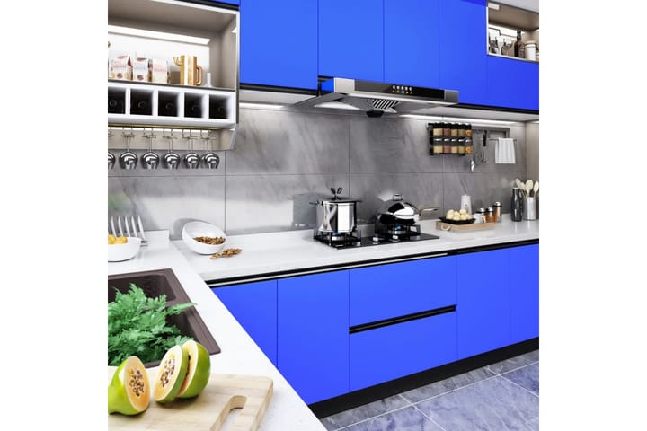 Itseliimautuva huonekalukalvo korkeakiilto sininen 500x90cm - Sininen - Muovikoristeet - Laattakoriste kylpyhuoneeseen
