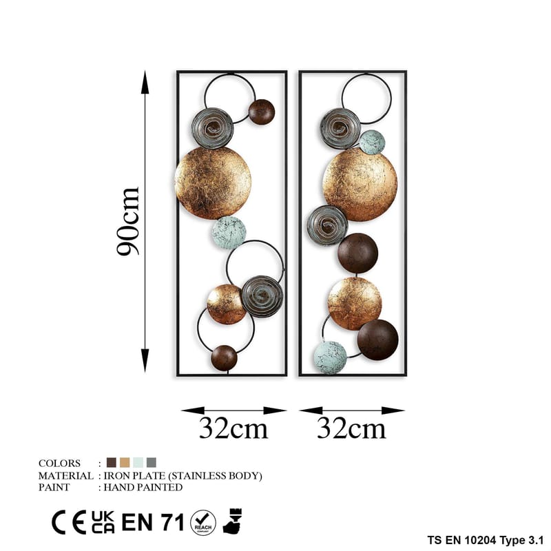 Decorative Metal Wall Accessory Wallxpert - Sisustustuotteet - Seinäkoristeet - Muovikoristeet