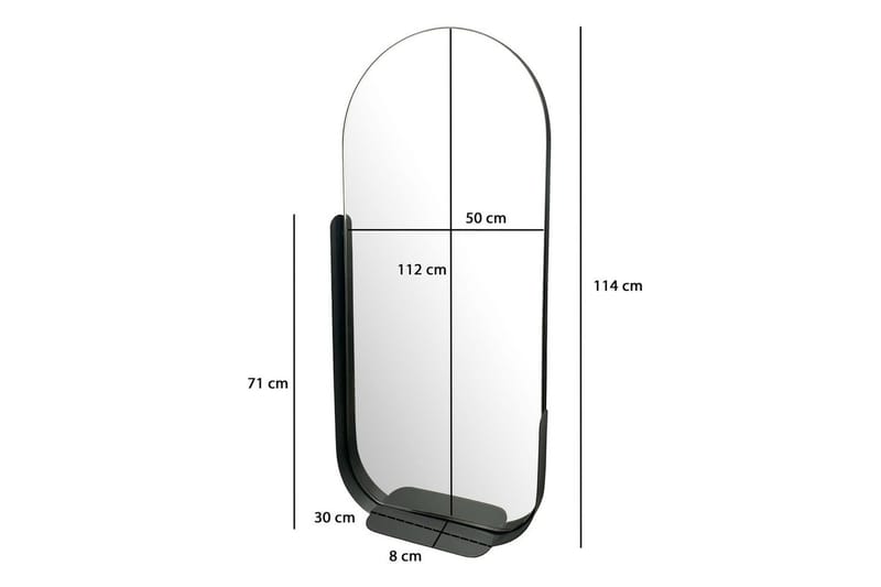 Peili Wohnling Epäkeskeinen metallikehys soikea 90 cm - Sisustustuotteet - Seinäkoristeet - Muovikoristeet