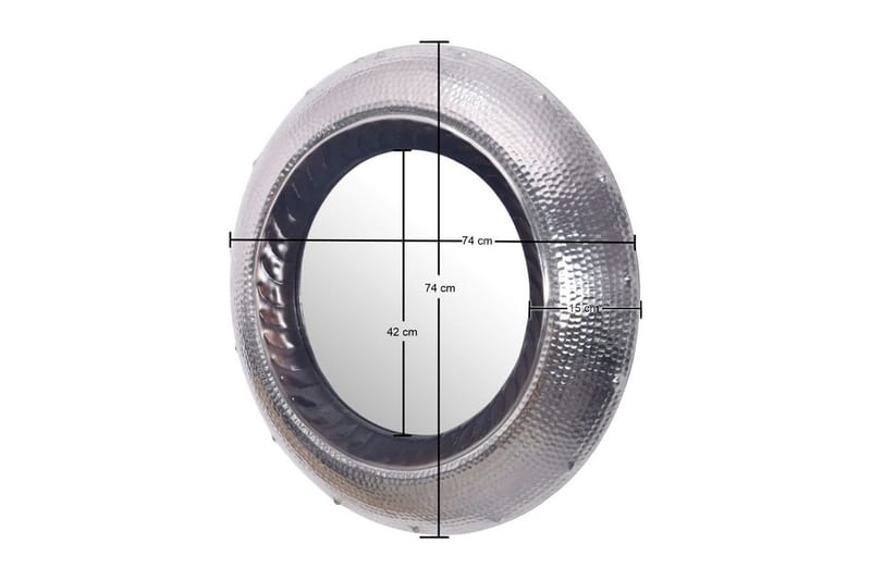 Peili Wohnling Moderni aalto, metallikehys, pyöreä, 74 cm. - Sisustustuotteet - Peili - Eteispeili