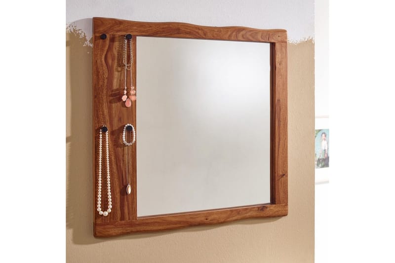 Peili Wohnling Puureunainen täyspuukehys koukuilla, maalaistalo - Sisustustuotteet - Peili - Eteispeili