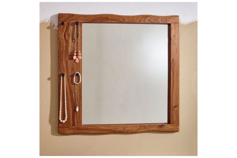 Peili Wohnling Puureunainen täyspuukehys koukuilla, maalaistalo - Sisustustuotteet - Peili - Eteispeili