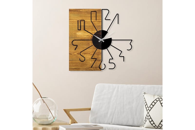 Puukello 29 - Musta/Pähkinä - Sisustustuotteet - Seinäkoristeet - Kellot