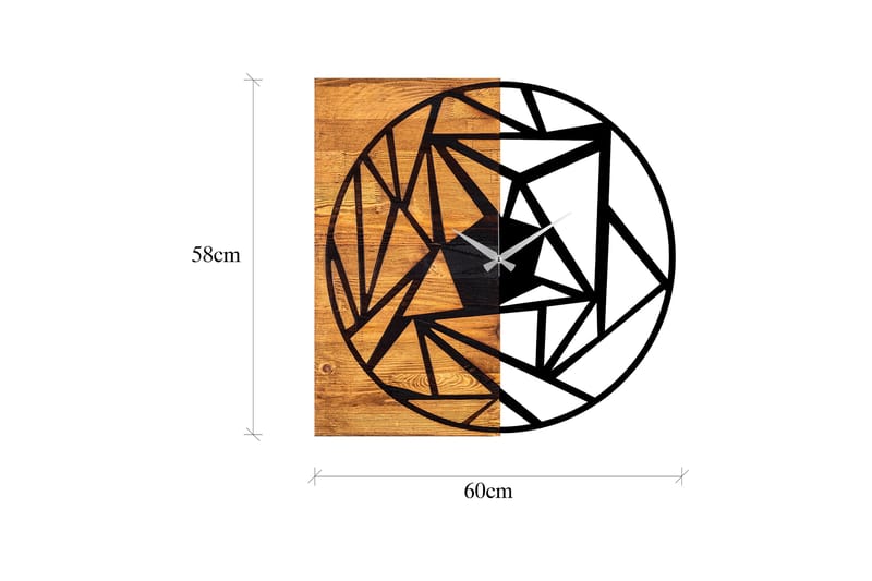 Puukello 36 - Musta/Pähkinä - Sisustustuotteet - Seinäkoristeet - Kellot