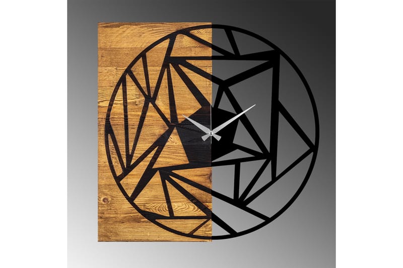 Puukello 36 - Musta/Pähkinä - Sisustustuotteet - Seinäkoristeet - Kellot