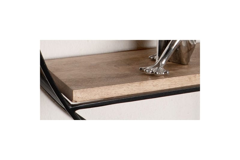 Seinähylly Wohnling Pyöreä massiivipuu metallirungolla seinään kiinnitettävä teollisuustyyli - Talo & remontointi - Keittiö & kylpyhuone - Keittiö & kodinhoitohuone - Keittiön sisustus - Keittiöhylly