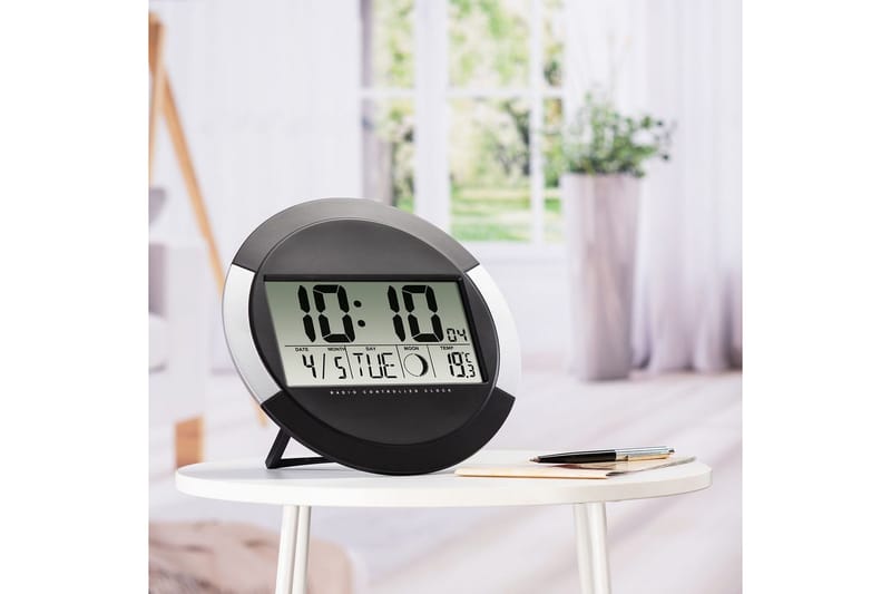 Seinäkello Hama Ischia radiolla Musta/Hopea - Musta - Sisustustuotteet - Seinäkoristeet - Kellot