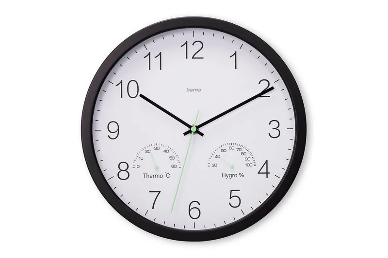 Seinäkello Hama Santorini 30 cm Musta, Musta