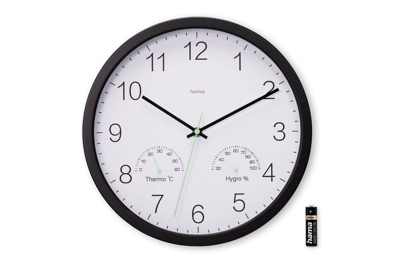 Seinäkello Hama Santorini 30 cm Musta - Musta - Sisustustuotteet - Seinäkoristeet - Kellot