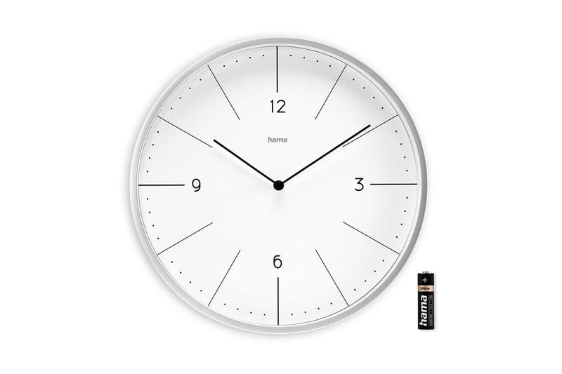 Seinäkello Hama Sardinia 30 cm harmaa - Valkoinen - Sisustustuotteet - Seinäkoristeet - Kellot