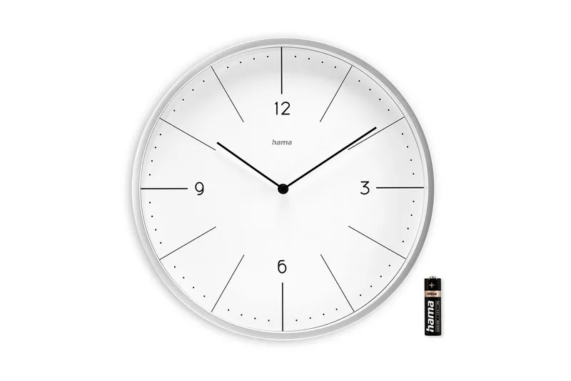 Seinäkello Hama Sardinia 30 cm harmaa - Valkoinen - Sisustustuotteet - Seinäkoristeet - Kellot
