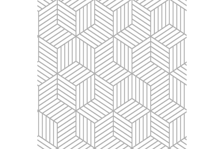 Liimaa&Irrota Striped Hexagon Tarratapetti Valk./Harmaa - RoomMates - Seinätarrat