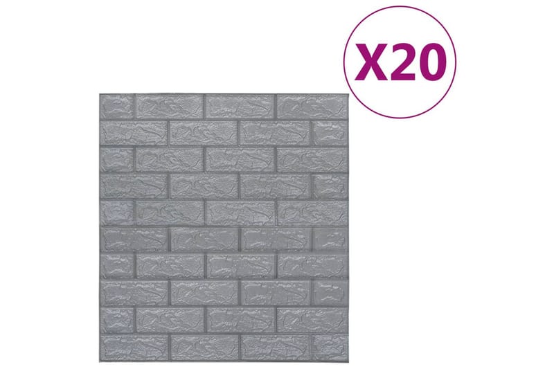 3D Tapetti tiilet itsekiinnittyvä 20 kpl - Antrasiitti - Sisustustuotteet - Seinäkoristeet - Tapetit - Valokuvatapetit