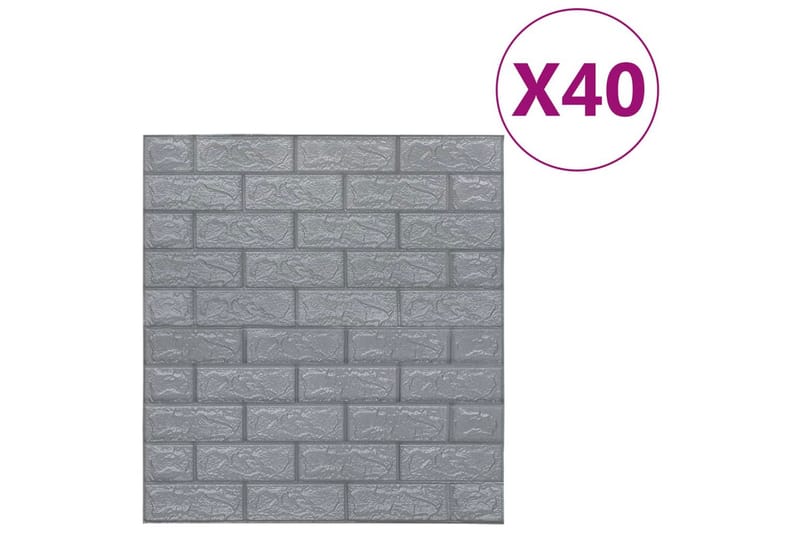 3D Tapetti tiilet itsekiinnittyvä 40 kpl - Antrasiitti - Sisustustuotteet - Seinäkoristeet - Tapetit - Valokuvatapetit