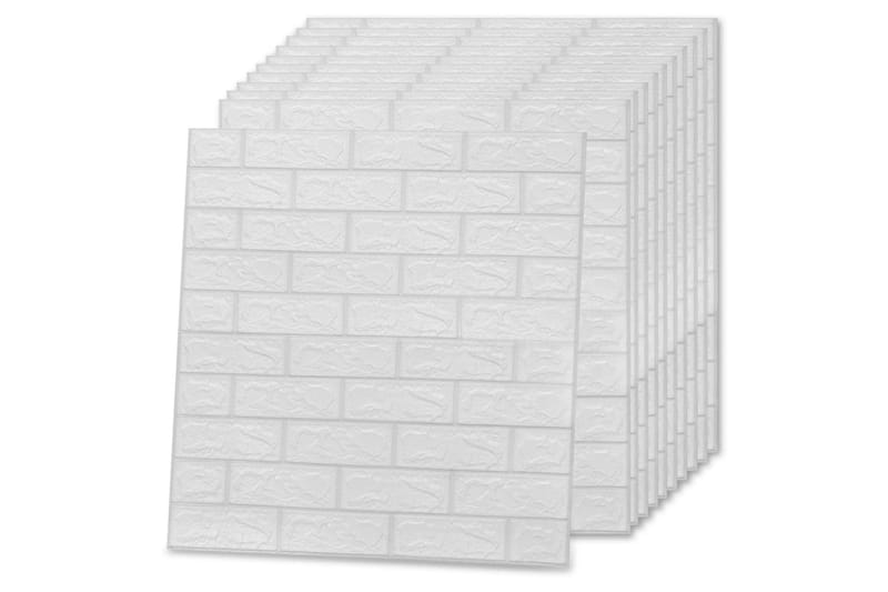 3D Tapetti tiilet itsekiinnittyvä 40 kpl - Valkoinen - Sisustustuotteet - Seinäkoristeet - Tapetit - Valokuvatapetit