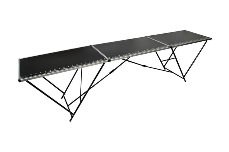 Taittuva tapetointipöytä MDF ja alumiini 300x60x78 cm - Musta - Sisustustuotteet - Seinäkoristeet - Tapetit - Tapettien lisätarvikkeet - Tapetointipöytä